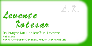 levente kolesar business card